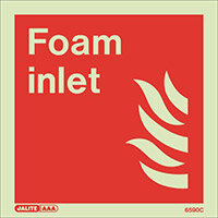 Photoluminescent Fire Fighting Equipment Notices Foam Inlet HxW 150x150mm Photoluminescent Fire Fighting Equipment Notices Foam Inlet HxW 150x150mm