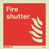 Photoluminescent Fire Fighting Equipment Notices Fore Shutter HxW 150x150mm