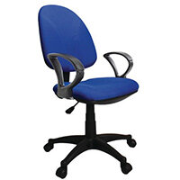 Single Lever Task Operator Office Chair With Arms Blue