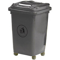 50L Wheelie Bin 4 Wheeled Waste Dark Grey