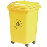 50L Wheelie Bin 4 Wheeled Yellow
