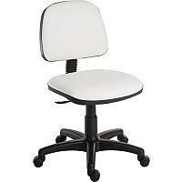 Ergoblaster Medium Back PU Upholstered Typist Office Chair White Ergoblaster Medium Back PU Upholstered Typist Office Chair White