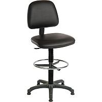 ERGO BLASTER Medium Back Draughter Chair H720 - 850mm Black Leather-Look Vinyl Seat ERGO BLASTER Medium Back Draughter Chair H720 - 850mm Black Leather-Look Vinyl Seat