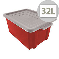 Storemaster Maxi Crate With Opaque Lid 32L Red L470xW340xH240mm Storemaster Maxi Crate With Opaque Lid 32L Red L470xW340xH240mm