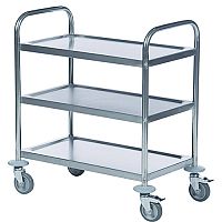 Trolley 3-Tier Stainless Steel Silver 373229