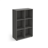 Universal Cube Storage Unit 1295Mm High With 6 Open Boxes And Glides - Grey