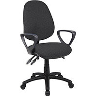 Vantage 200 3 Lever Asynchro Operators Chair With Fixed Arms - Charcoal