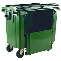 Wheelie Bin 770 Litre 4 Wheels with Drop Down Front Green 124579