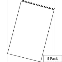 White Box Reporters Notebook Spiral 150 Leaf [Pack 5]