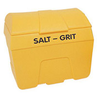 200L Heavy duty Plastic Salt & Grit Bin Without Hopper Feed Yellow