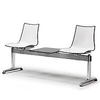 Zebra Bicolore 2 Seater Bench With Table White/Anthracite Zebra Bicolore 2 Seater Bench With Table White/Anthracite
