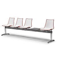Zebra Bicolore 4 Seater Bench With Table White/Orange Zebra Bicolore 4 Seater Bench With Table White/Orange